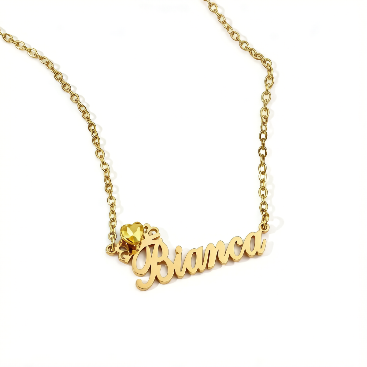 Custom Name Necklace with Shining Birthstones