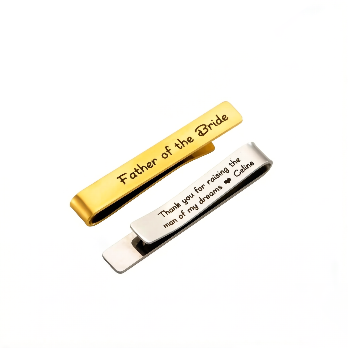 Double-sided Customized Words Engraved Tie Clip