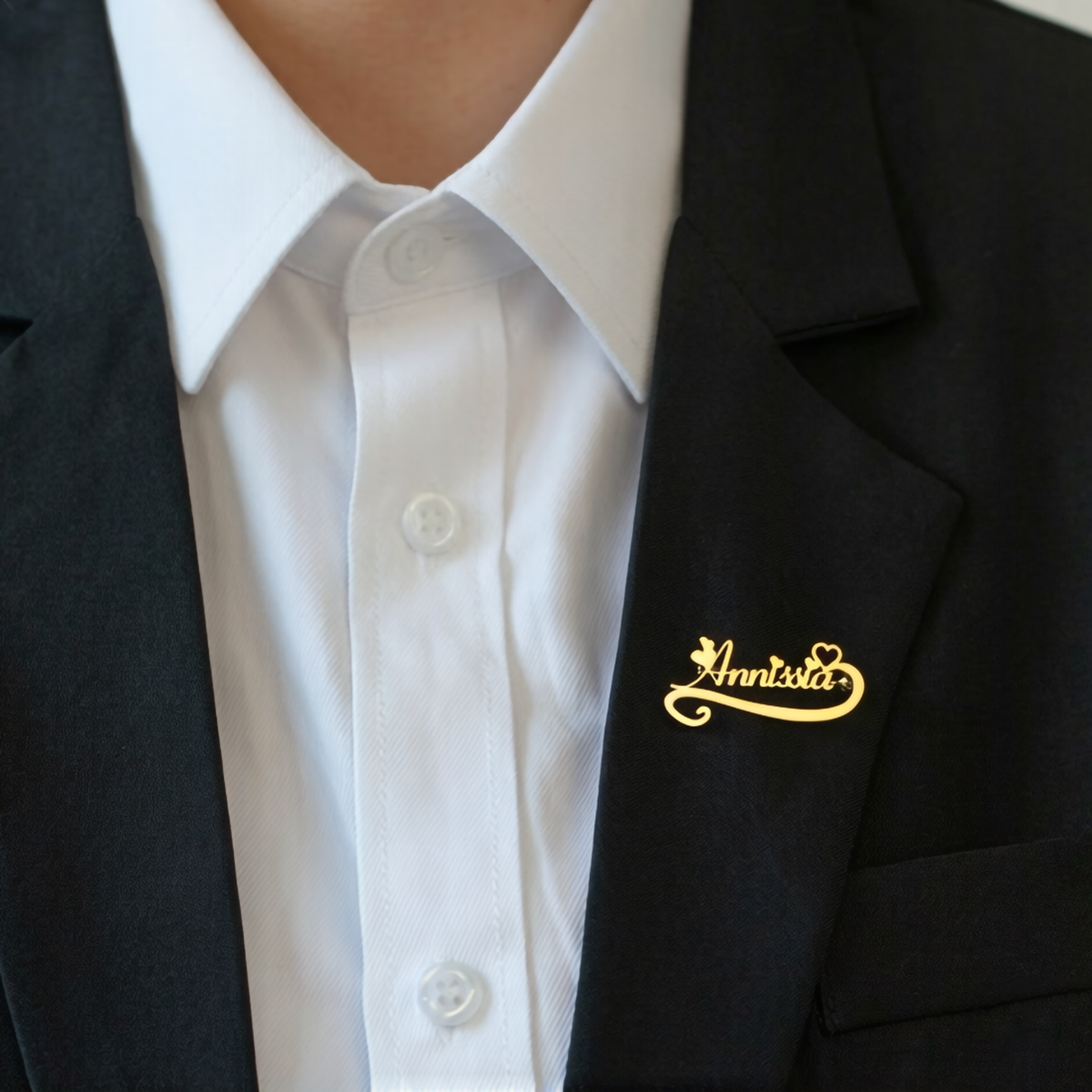 Personalized Custom Name Artistic Ribbon Brooch