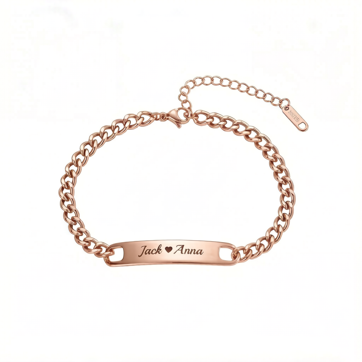 Cuban Link Chain Custom Name Engraved Bracelet