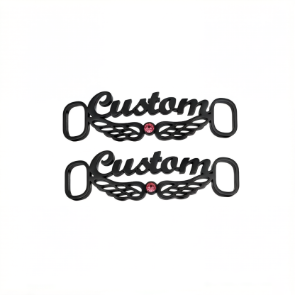 Personalized Birthstone Name Wings Shoe Buckles​