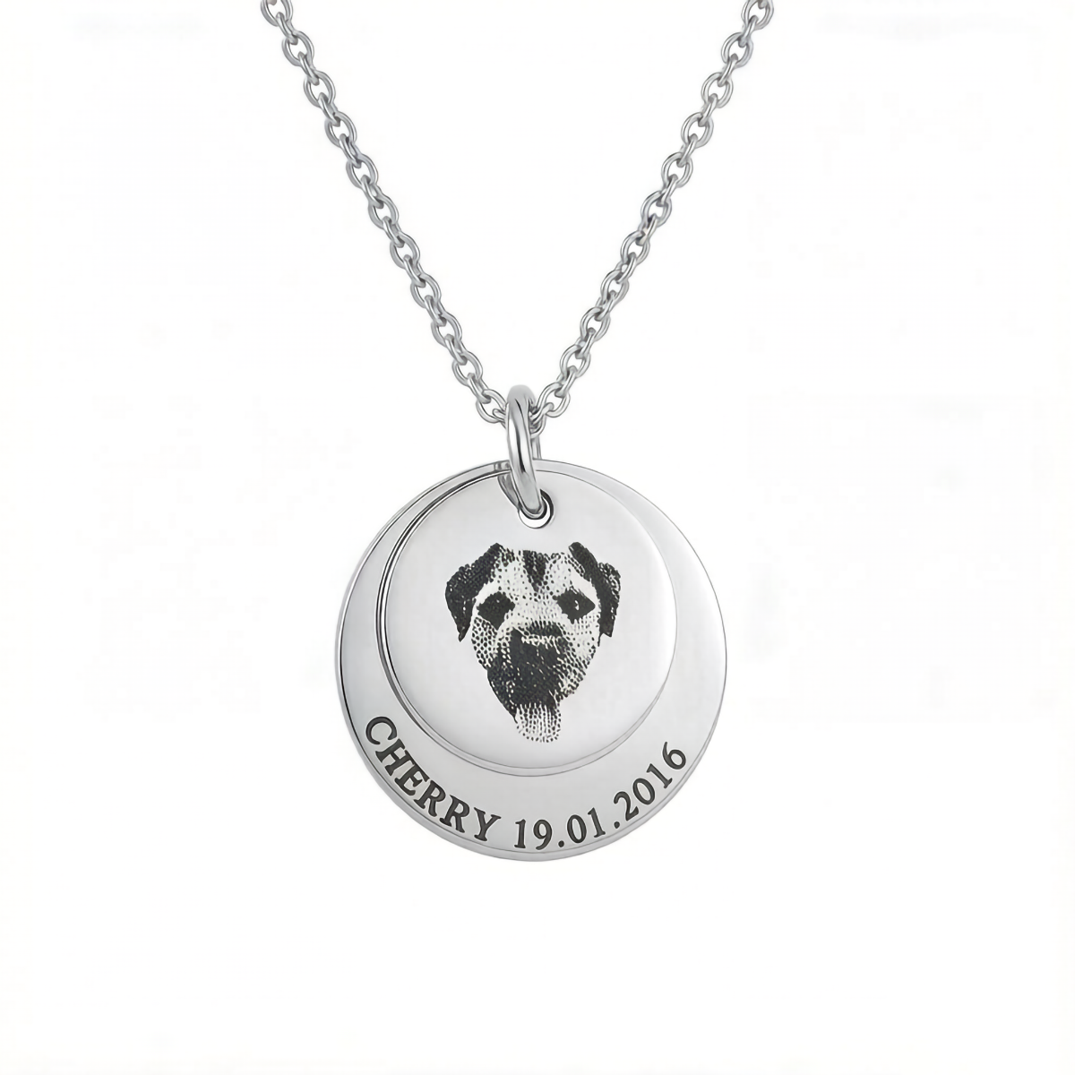 Custom Pet Photo Engraved Necklace