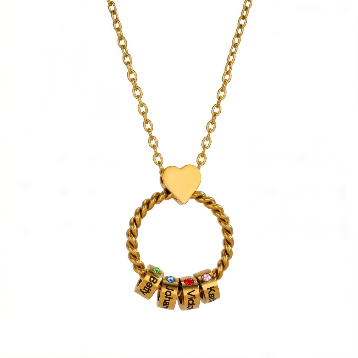 Customized Birthstone Name Engraved Mother's Day Necklace