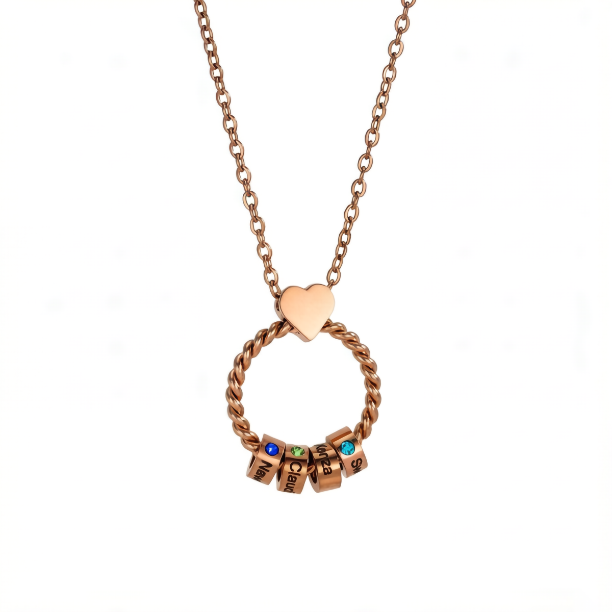 Customized Birthstone Name Engraved Mother's Day Necklace