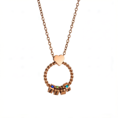 Customized Birthstone Name Engraved Mother's Day Necklace
