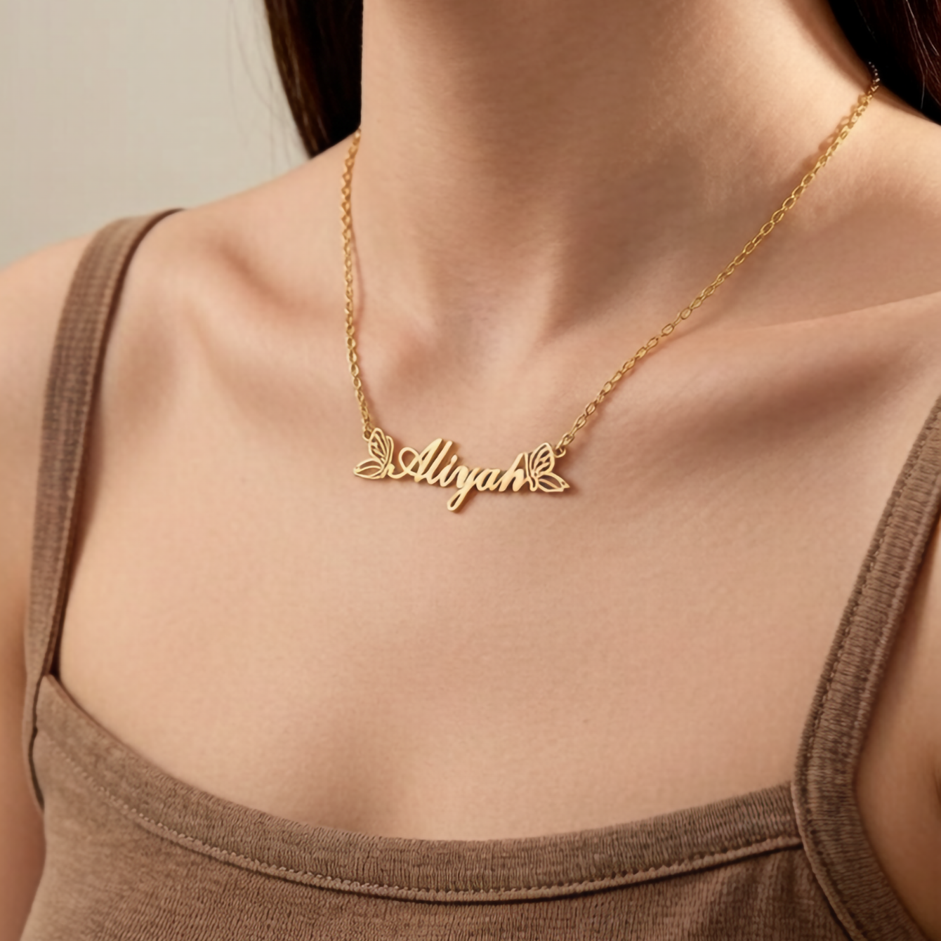 Customized Name Butterfly Necklace