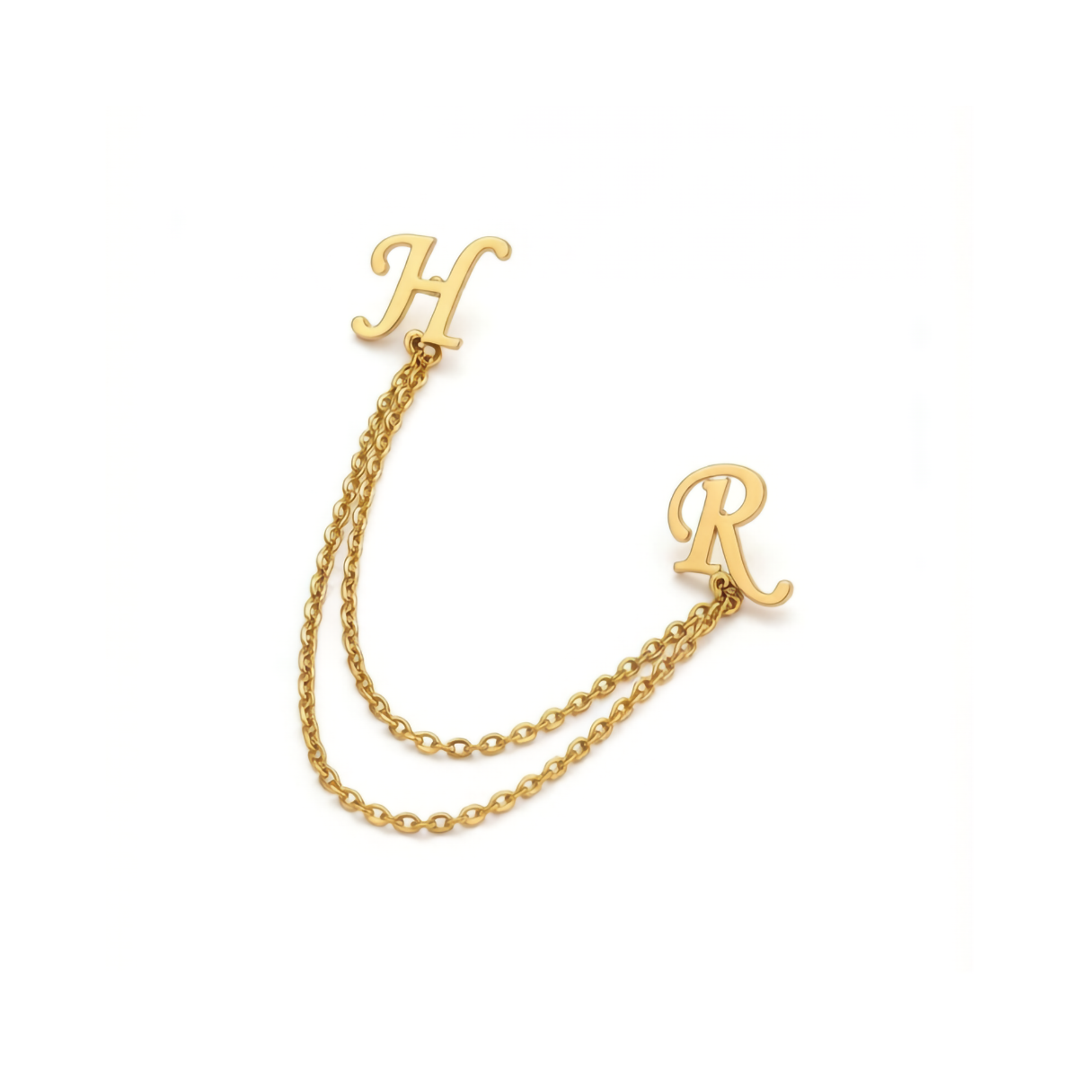 Customized Double Initial Brooch