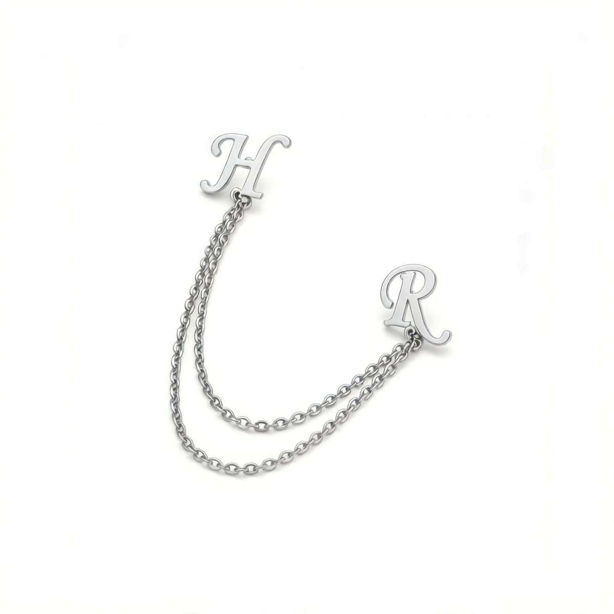 Customized Double Initial Brooch