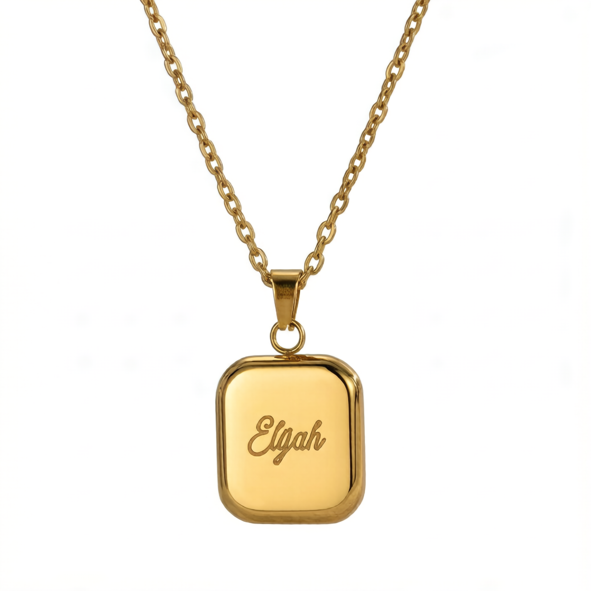 Customized Name Engraved Cube Necklace