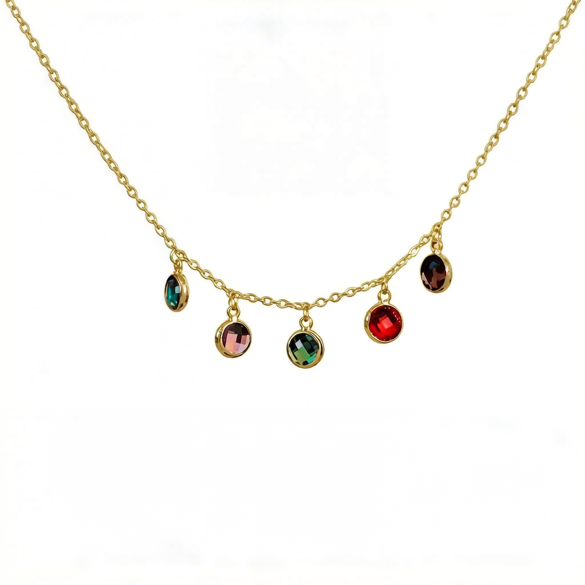 Custom Colored Birthstone Necklace
