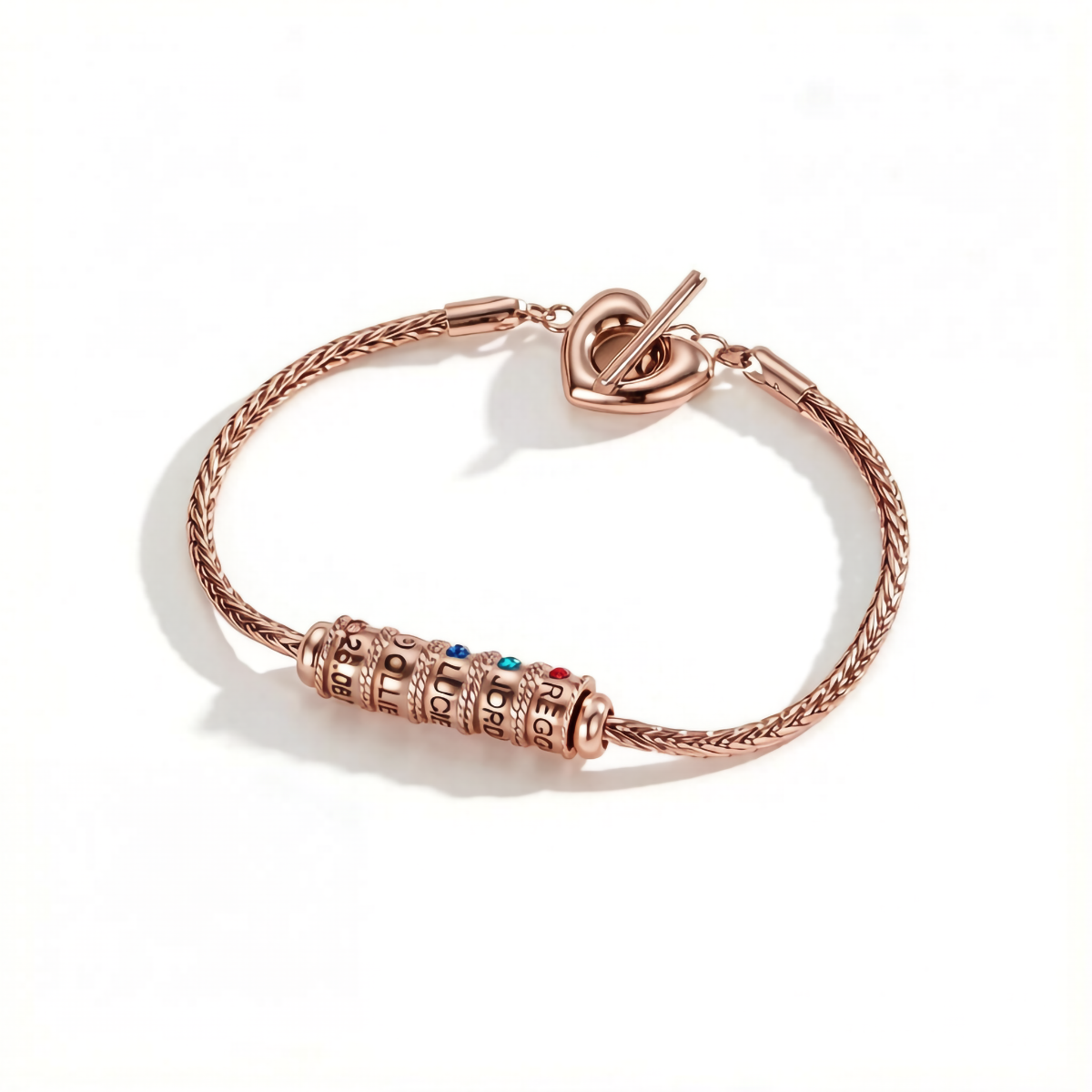 Custom Name Beading Bracelet with Birthstone