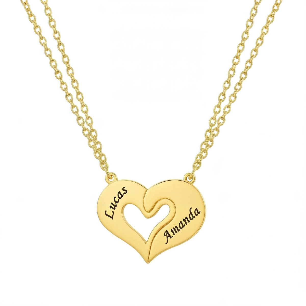 Customized Couple Name Jigsaw Puzzle Necklace