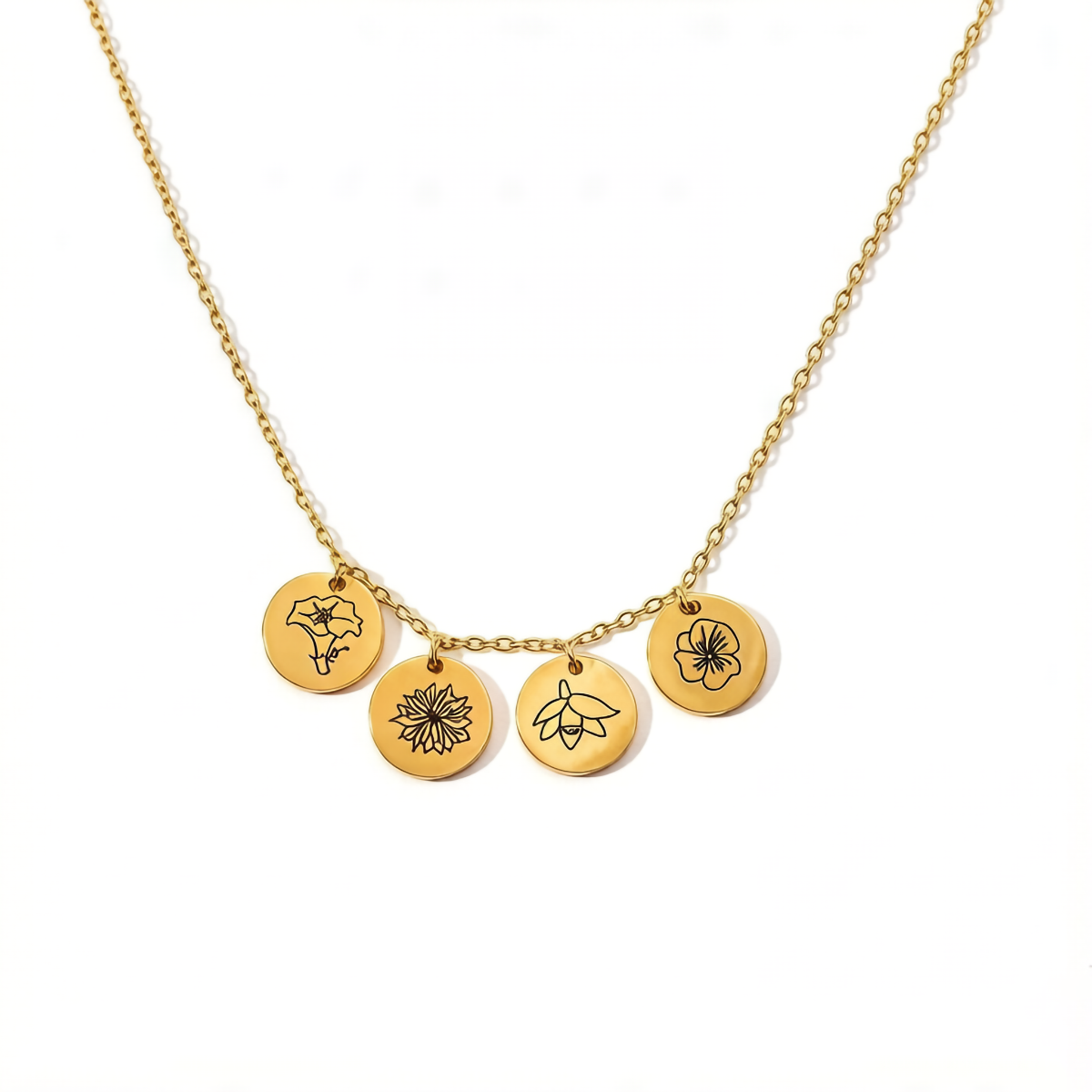 Custom Necklace with Combinations of Various Birth Flowers