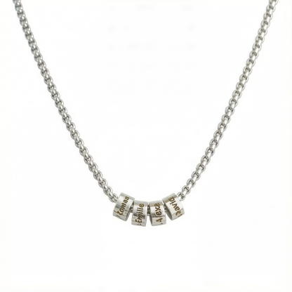 Customized Engraved Multi-name Beading Necklace