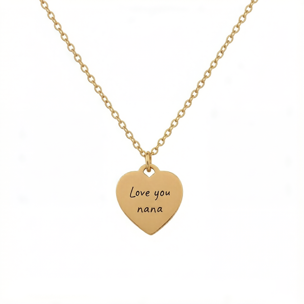 Custom Heart Pendant Double-sided Engraved Necklace
