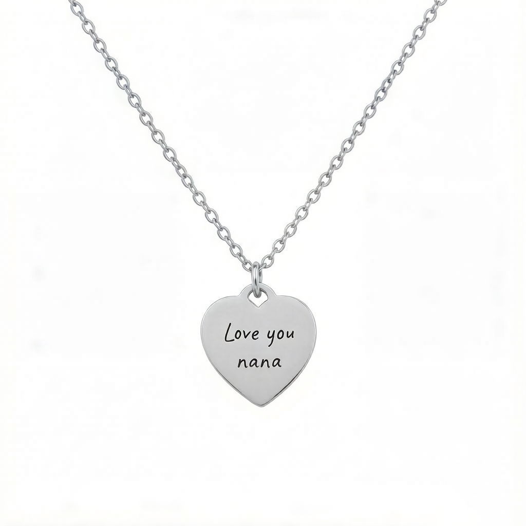 Custom Heart Pendant Double-sided Engraved Necklace