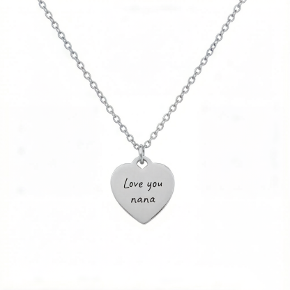 Custom Heart Pendant Double-sided Engraved Necklace