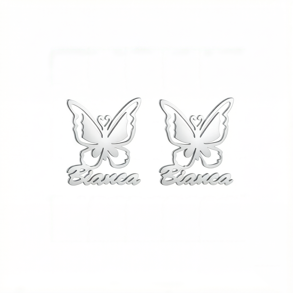 Custom Name Butterfly Ear studs