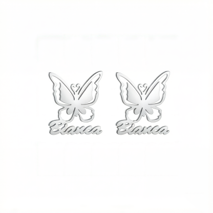 Custom Name Butterfly Ear studs
