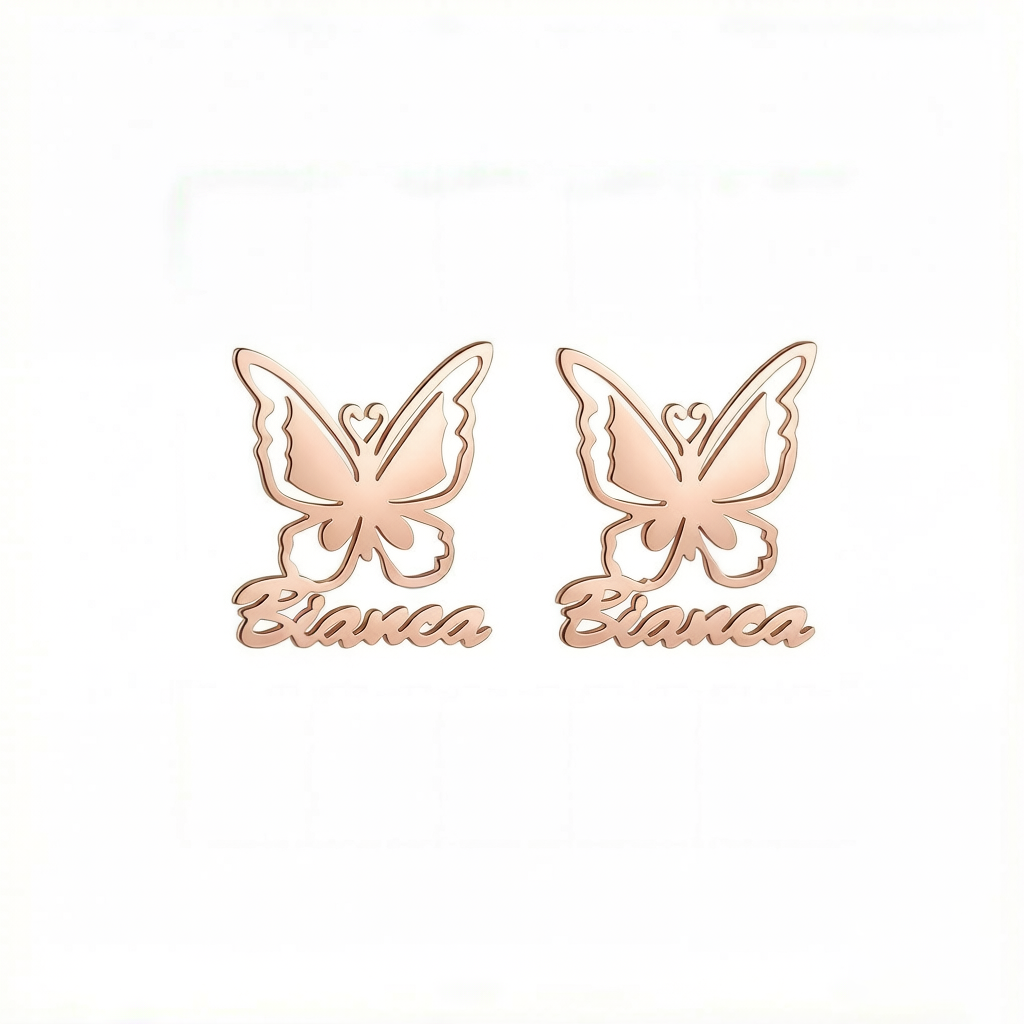 Custom Name Butterfly Ear studs