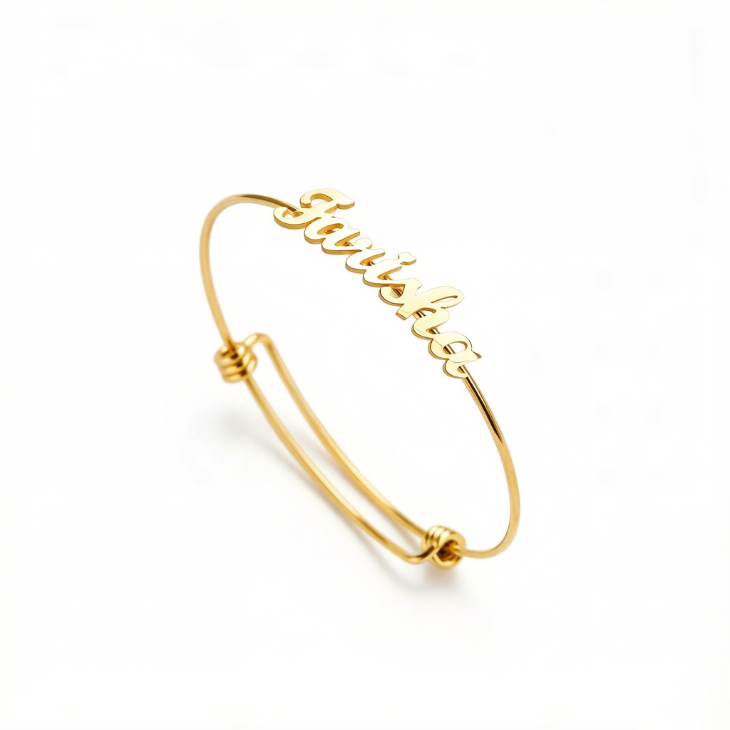 Custom Name Bangle Bracelet