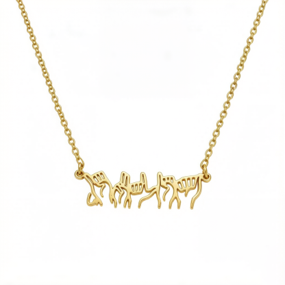 ASL Gesture Custom Name Necklace