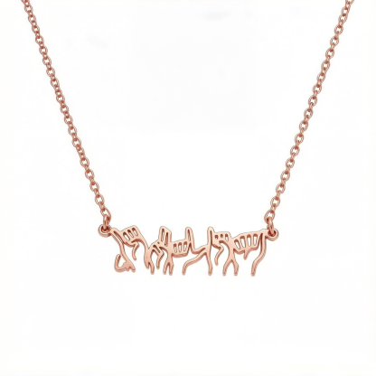ASL Gesture Custom Name Necklace