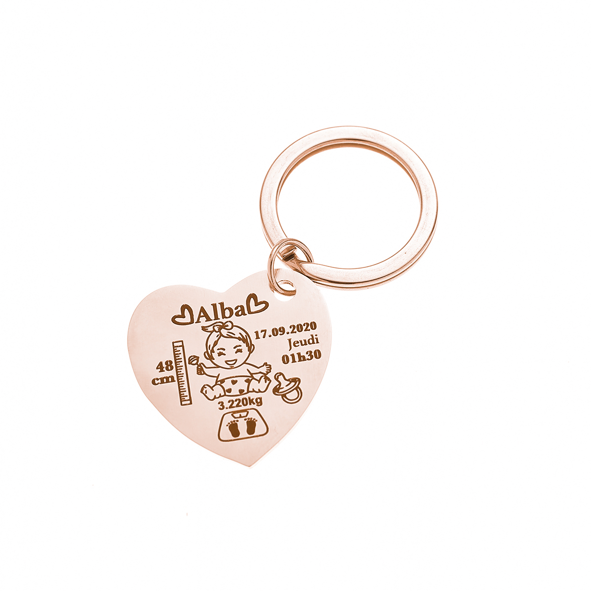 Custom Keychains with Newborn's Birth Information