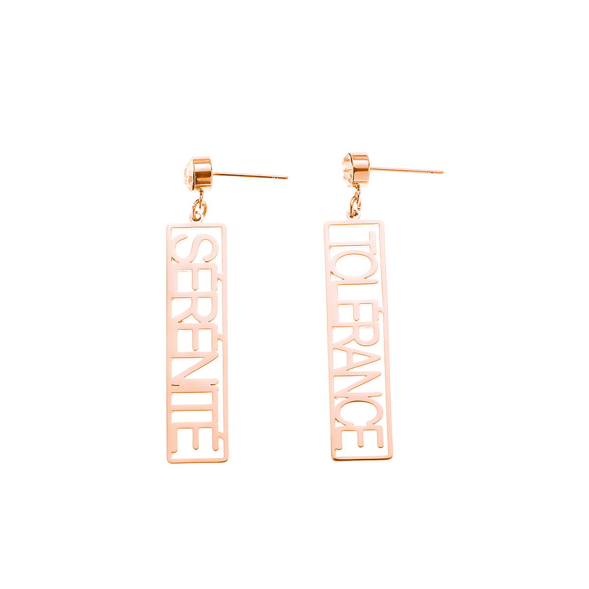 Custom Name Birthstone Earrings with Long Strip Borders for Cool Girls