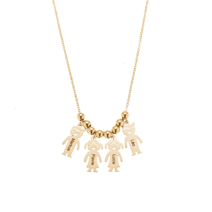 Custom Name Necklace with Family Role Figure Pendants-Spefeel