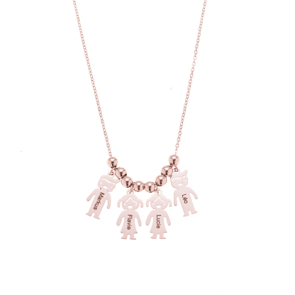 Custom Name Necklace with Family Role Figure Pendants-Spefeel