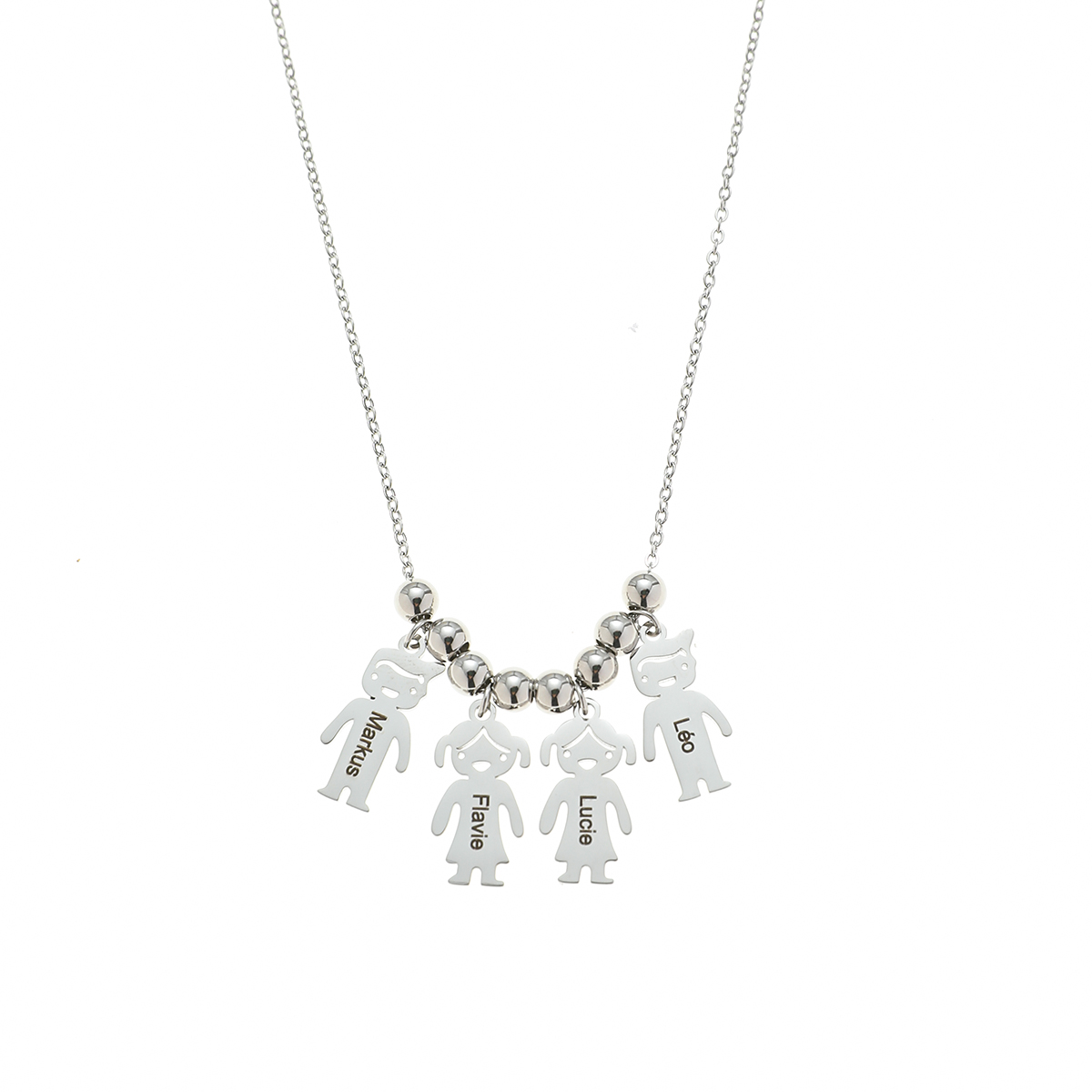 Custom Name Necklace with Family Role Figure Pendants-Spefeel