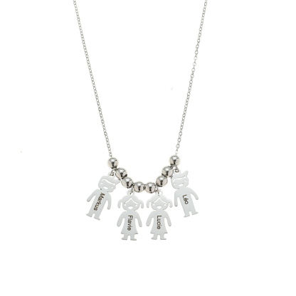 Custom Name Necklace with Family Role Figure Pendants-Spefeel