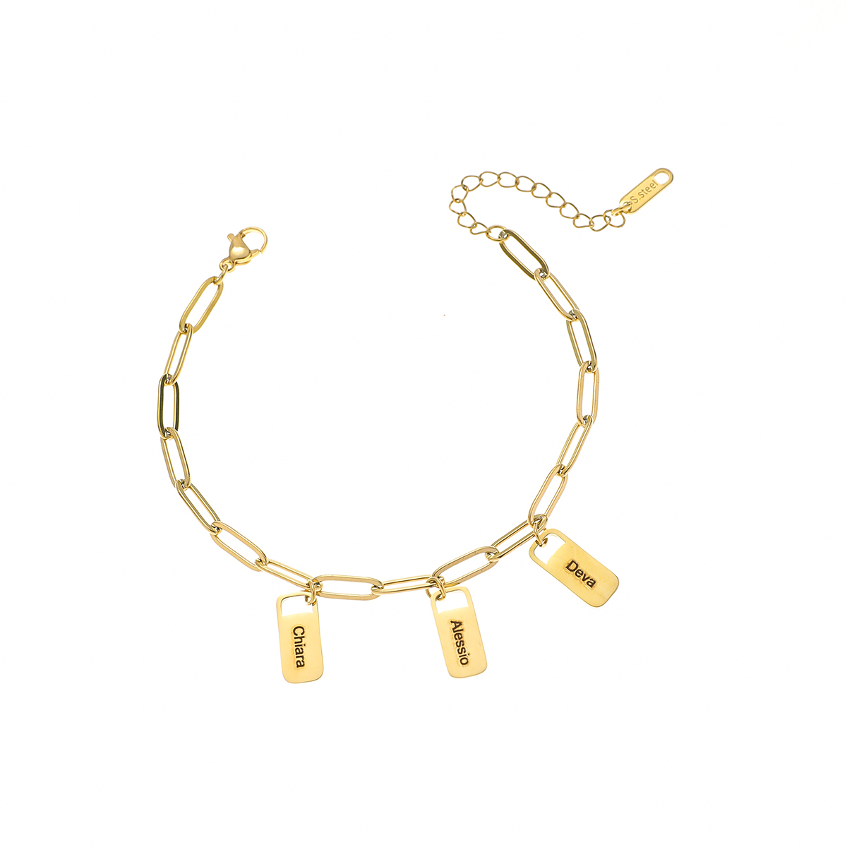  Custom Multiple Names bracelet of Rectangular Pendants