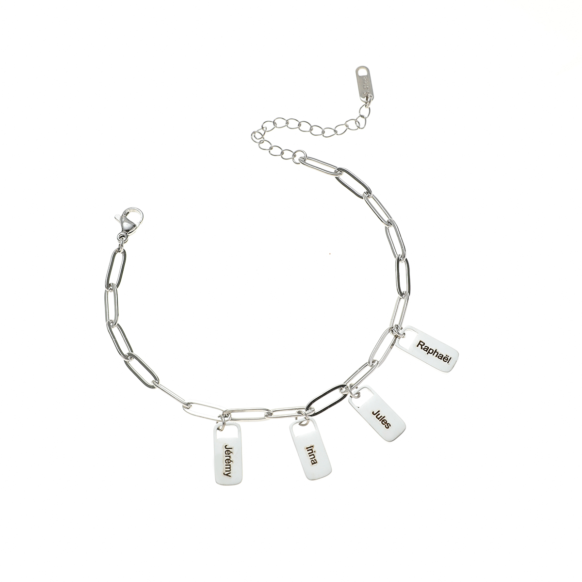  Custom Multiple Names bracelet of Rectangular Pendants