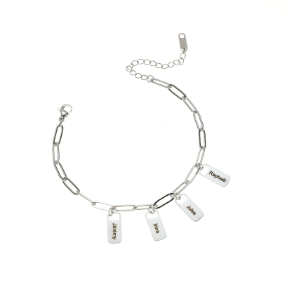  Custom Multiple Names bracelet of Rectangular Pendants
