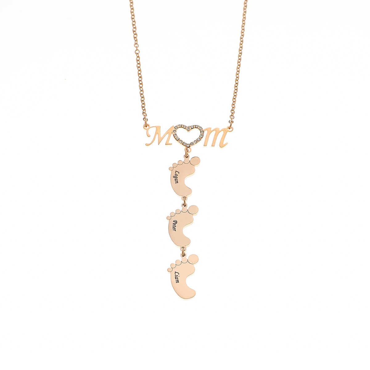 Custom Name Rhinestone Necklace For Mom And Baby