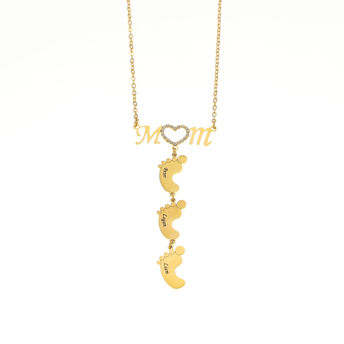 Custom Name Rhinestone Necklace For Mom And Baby