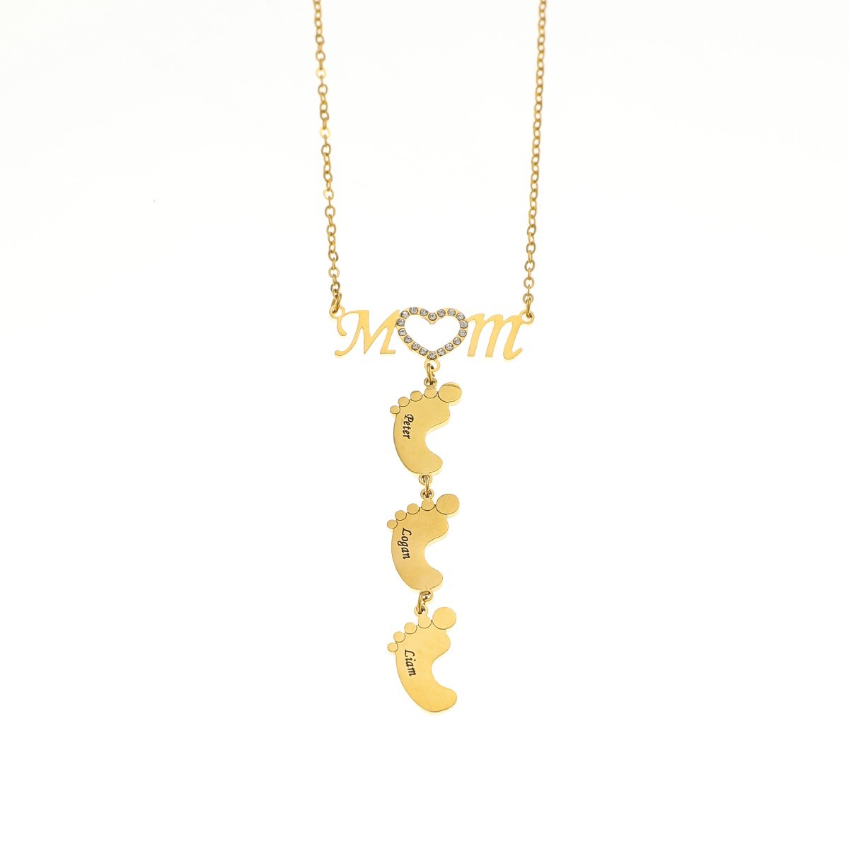 Custom Name Rhinestone Necklace For Mom And Baby