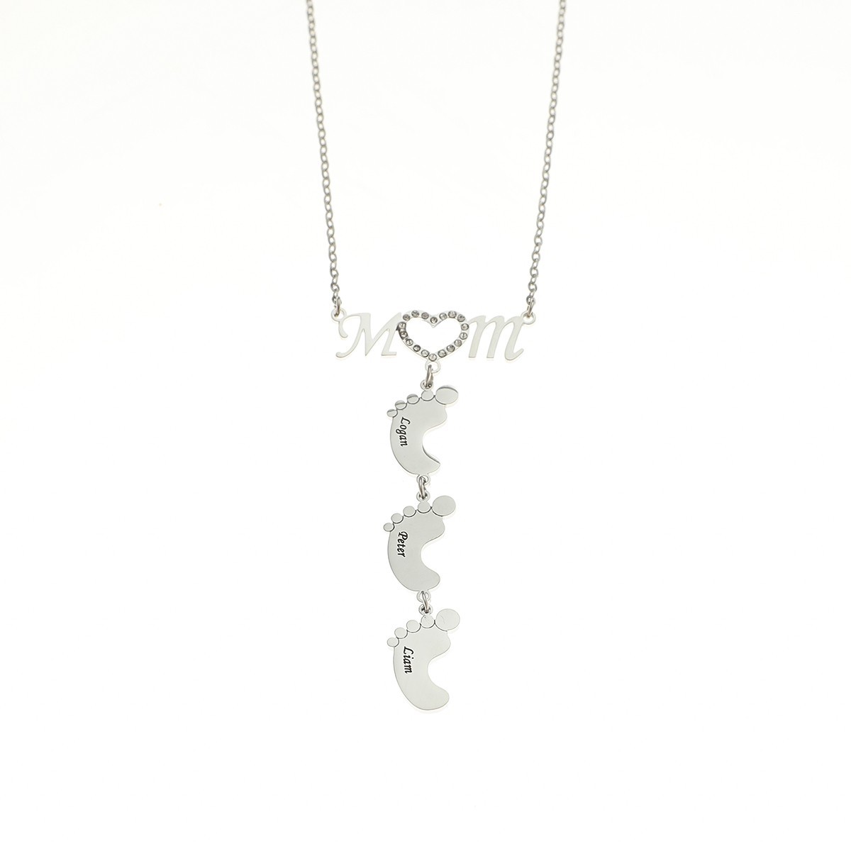 Custom Name Rhinestone Necklace For Mom And Baby