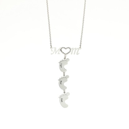 Custom Name Rhinestone Necklace For Mom And Baby