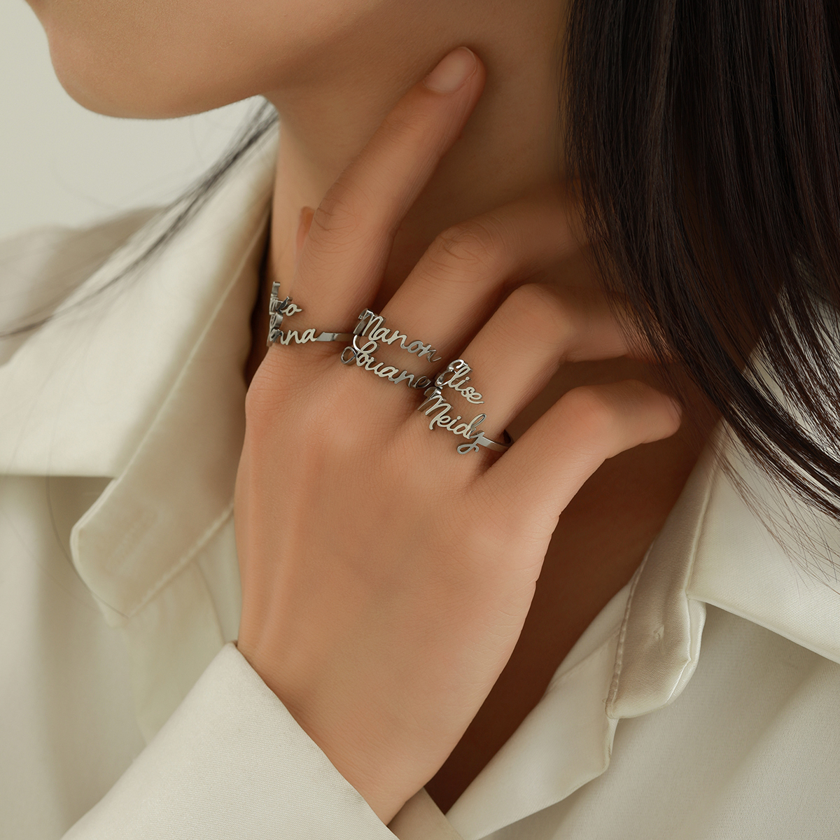 Custom Name Ring with Memorial Significance for Two Names