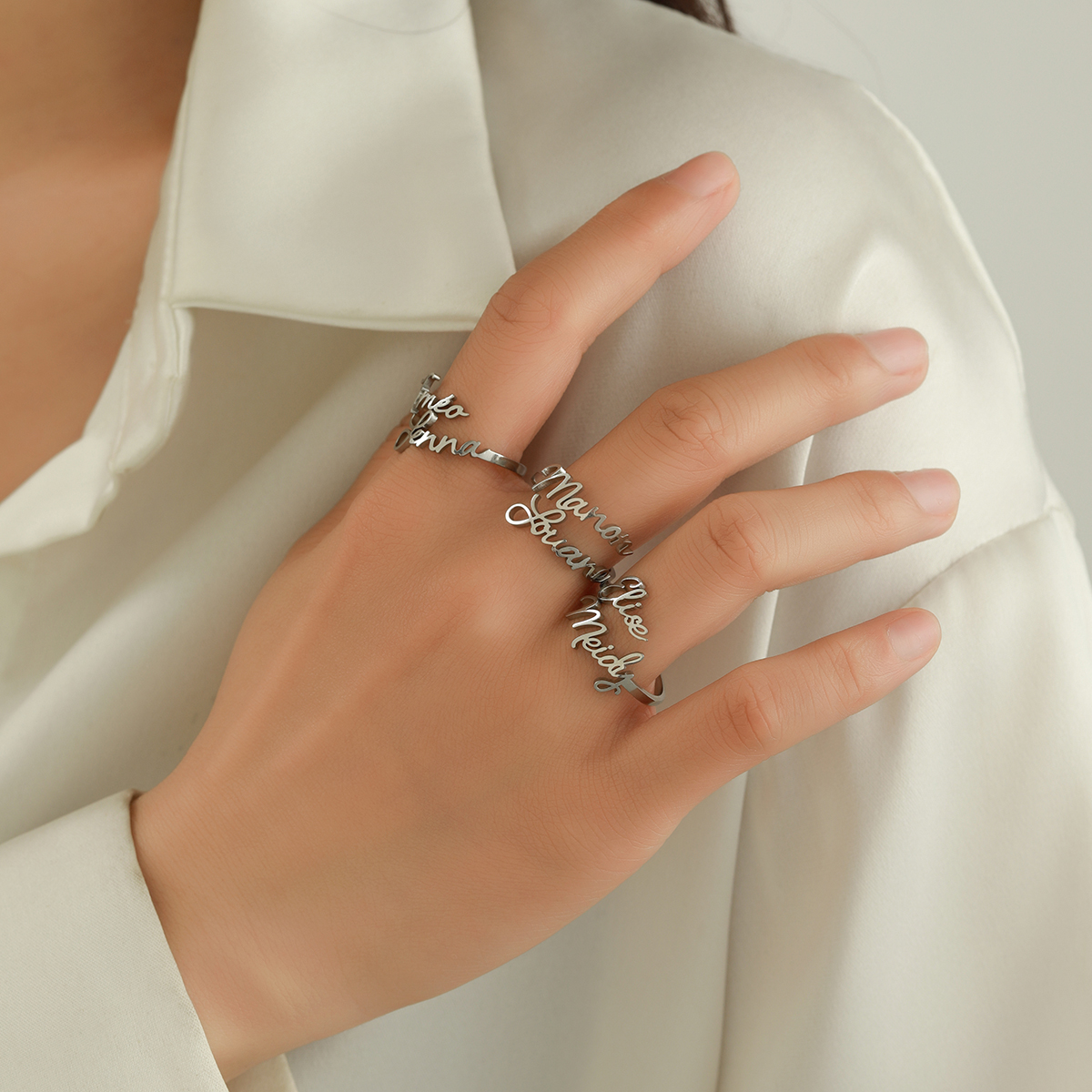 Custom Name Ring with Memorial Significance for Two Names