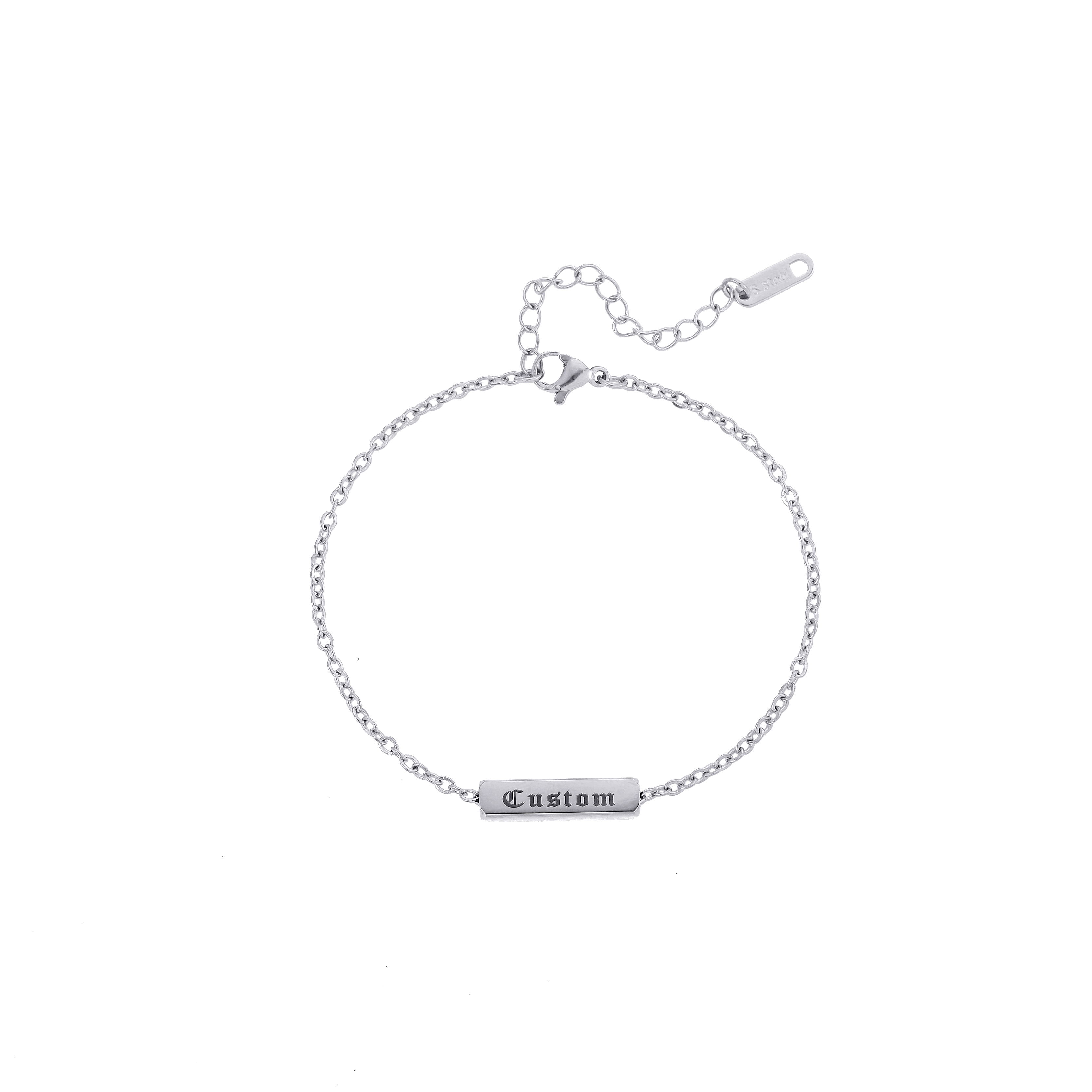 Custom Name Bracelets with Three-dimensional Square Elements