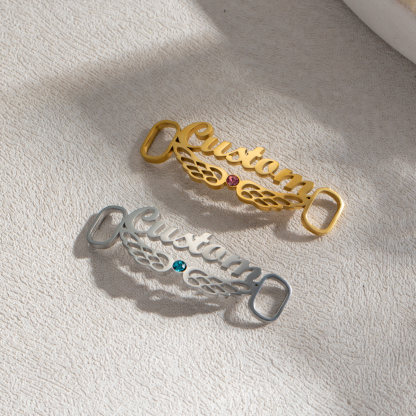 Personalized Birthstone Name Wings Shoe Buckles​