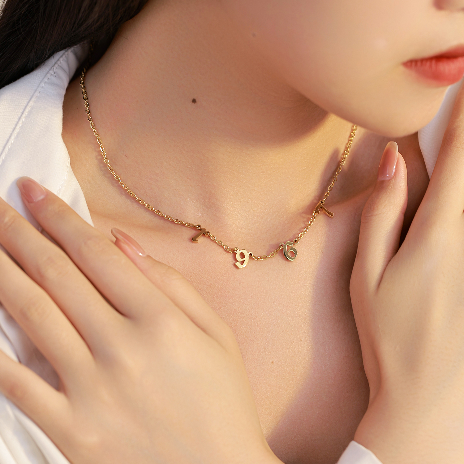 Custom Digital Year-Month-Birthday-Anniversary Chain Necklace