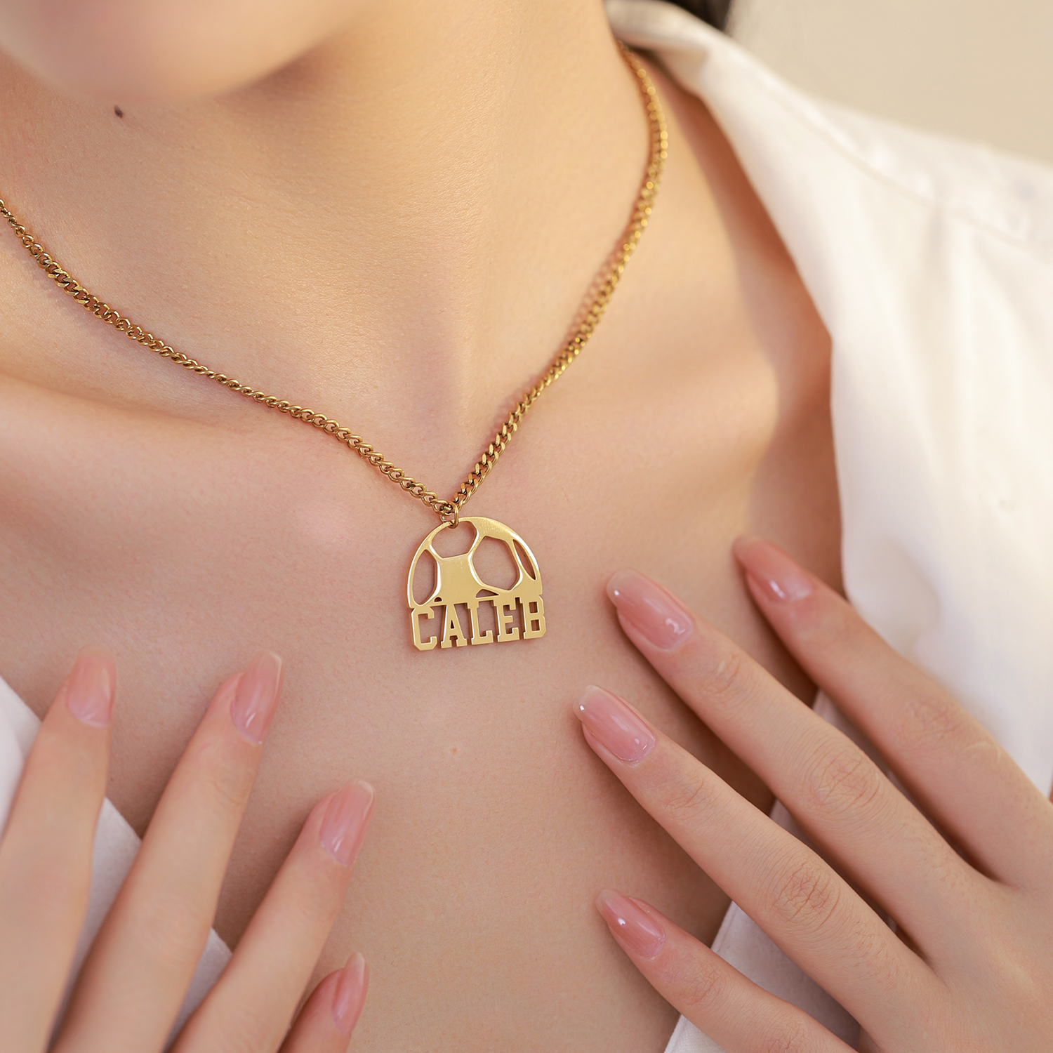 [Copy]Custom name Necklace with the Pattern of Shooting at the Basket