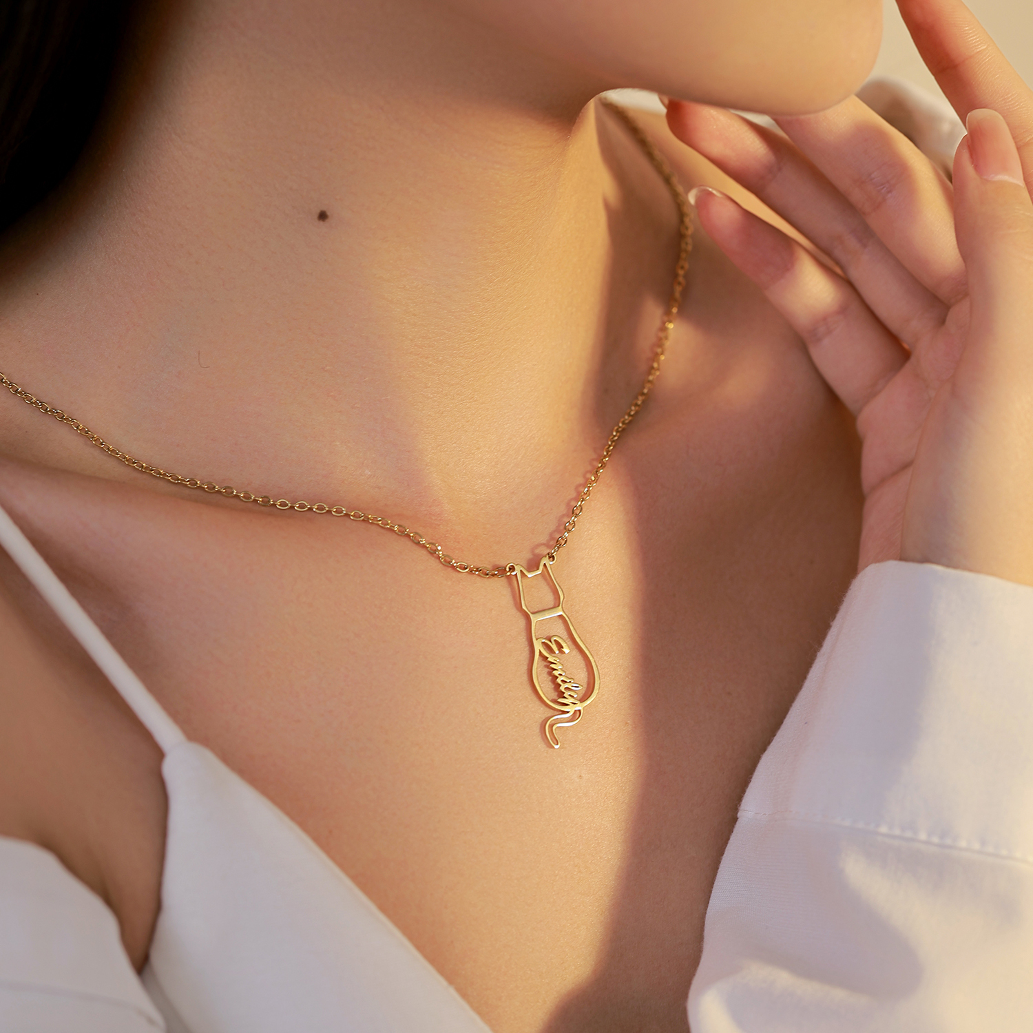 [Copy]Custom Necklace with Letters Carved on Round Discs