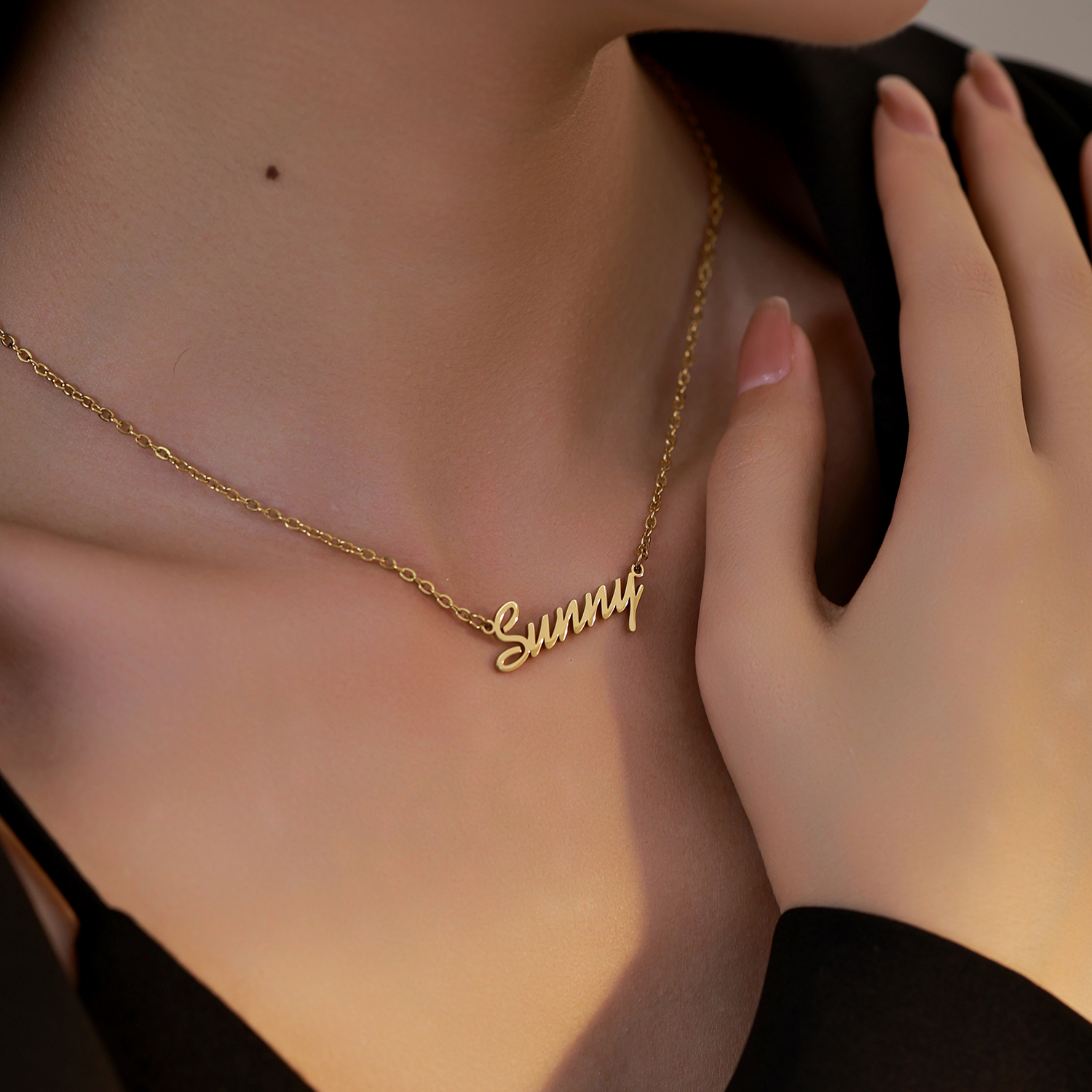 [Copy]Custom Name Thick Chain Necklace with Trendy Football Elements