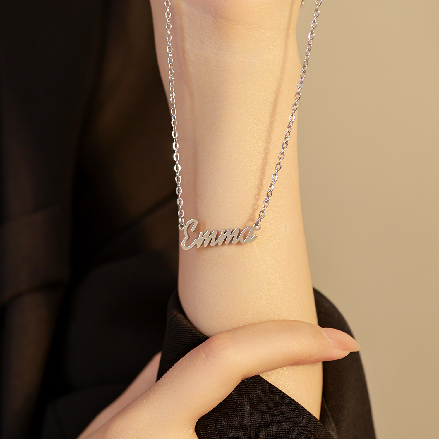[Copy]Custom Name Thick Chain Necklace with Trendy Football Elements